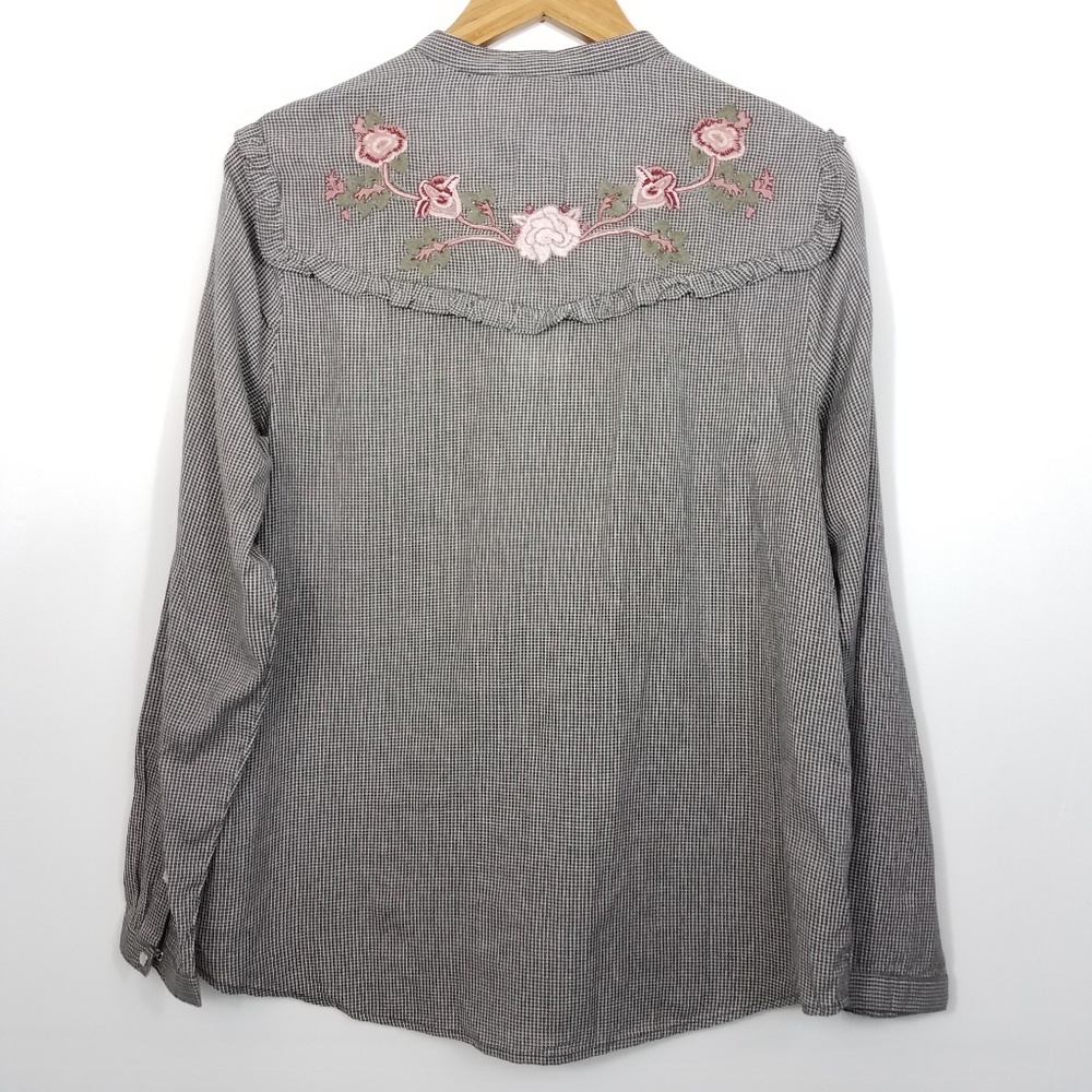 Lucky Brand Floral Embroidered Western Shirt Large - Picture 3 of 6